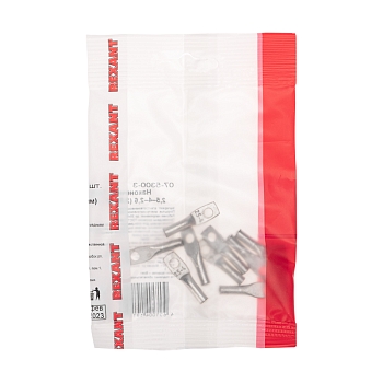 Наконечник медный луженый ТМЛ 2,5–4–2,6 (2,5мм² - Ø4мм) ГОСТ 7386-80 (в упак. 10 шт.) REXANT