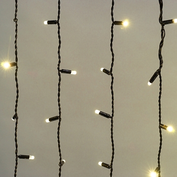 Гирлянда светодиодная Занавес 2х1,5м 360 LED ТЕПЛЫЙ БЕЛЫЙ черный ПВХ IP65 постоянное свечение 230В нужен блок 303-500 NEON-NIGHT