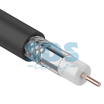 Кабель коаксиальный RG-6U, 75Ом, CCS/Al/Al, 48%, 100м, OUTDOOR, черный PROconnect