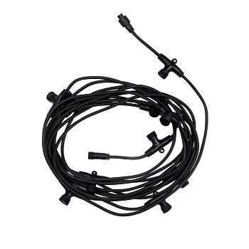 Гирлянда Тающие сосульки комплект 10 шт. х 100см, шаг 100см, 960 LED БЕЛЫЙ, черный каучук, IP65, 24В, соединяется NEON-NIGHT