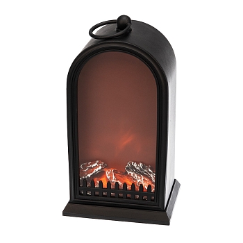 Светодиодный камин Фьюжн с эффектом живого огня 14,7x11,7x25 см, батарейки 2хС (не в комплекте) USB, черный