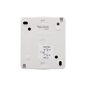 Выключатель двухклавишный INDUSTRIAL IP54 о/у, белый KRANZ