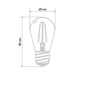 Ретро-лампа филаментная ST45, E27, 2 LED, 2Вт, ТЕПЛЫЙ БЕЛЫЙ, 230В, IP65 NEON-NIGHT