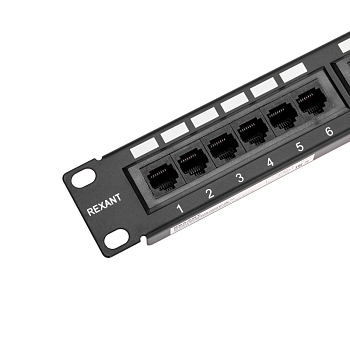 Панель коммутационная 19" PRO, 1U, 24 порта, UTP, RJ-45, CAT 6 REXANT