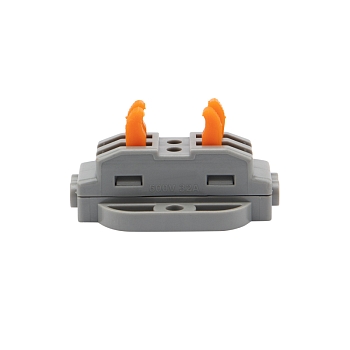 Клемма СМК 222-422P проходная 2 полюса, с монтажной площадкой (0,08-4 мм²), серая (50 шт./уп.) REXANT