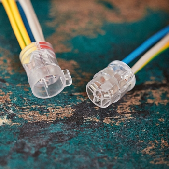 Экспресс-клемма СМК 2273-2x3R проходная разъемная 3 полюса 3х2-проводная 0,5-2,5мм² (50 шт/уп) REXANT