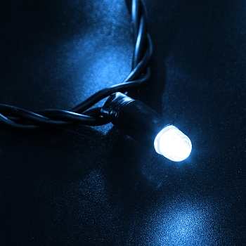 Гирлянда светодиодная Нить 10м 100 LED СИНИЙ черный ПВХ IP65 эффект мерцания 230В соединяется нужен блок 303-500 NEON-NIGHT