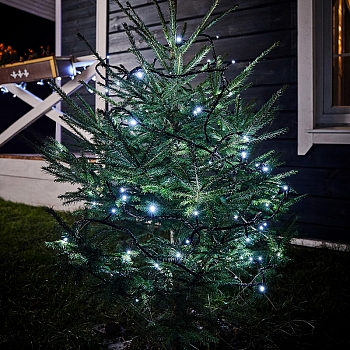 Гирлянда Нить управляемая 10м 100 LED БЕЛЫЙ черный ПВХ IP65 свечение с динамикой 230В нужен контроллер 217-204 NEON-NIGHT