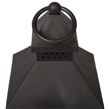 Декоративный фонарь со свечкой, черный корпус, размер 10,5х10,5х24 см, цвет ТЕПЛЫЙ БЕЛЫЙ