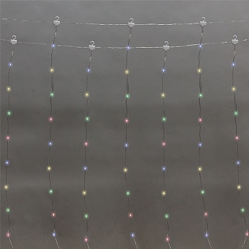 Гирлянда Светодиодный дождь из росы 3х2м, мультиколор, USB + пульт управления, с крючками для крепления NEON-NIGHT