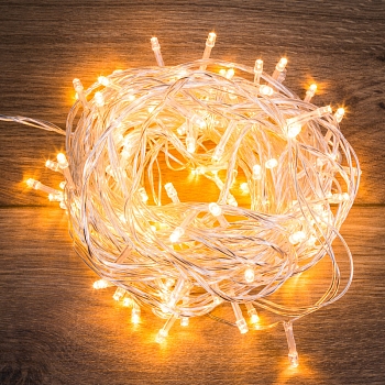 Гирлянда Твинкл Лайт 15 м, прозрачный ПВХ, 120 LED, цвет ТЕПЛЫЙ БЕЛЫЙ