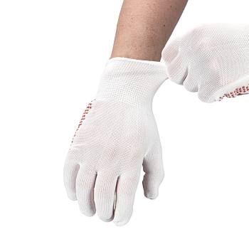 Перчатки х/б с покрытием ПВХ «Точка», 5 нитей, 48-50 г, белые REXANT