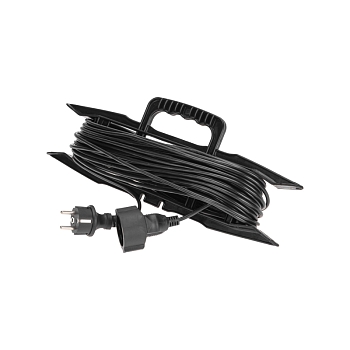 Удлинитель-шнур на рамке ПВС 3х0,75мм², 20м, с/з, 6А, 1300Вт, IP20, черный PROconnect