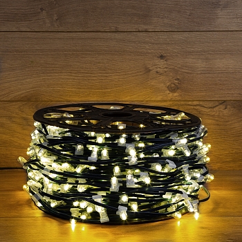 Гирлянда LED Clip Light 12V шаг 150 мм, цвет диодов ТЕПЛЫЙ БЕЛЫЙ, Flashing (Белый)
