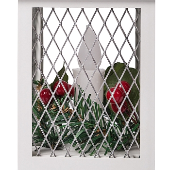 Декоративный фонарь со свечкой, белый корпус, размер 10,5х10,5х24 см, цвет ТЕПЛЫЙ БЕЛЫЙ