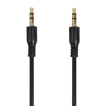 Аудиокабель AUX 3,5мм, 1м, черный, гелевый REXANT