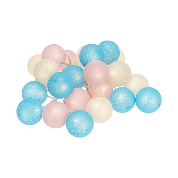 Тайские фонарики Перламутр 5 м, 25 LED, прозрачный ПВХ, цвет свечения теплый белый, питание USB NEON-NIGHT