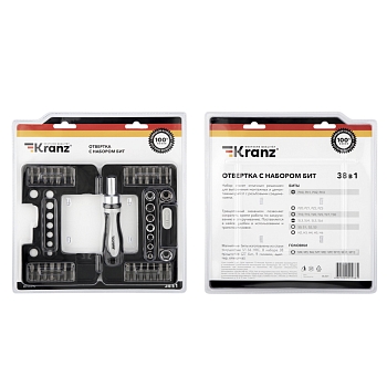 Набор отверток 38 предметов в кейсе KRANZ
