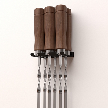 Держатель для хранения шампуров, настенный, черный СОКОЛ