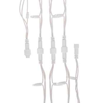 Гирлянда светодиодная Нить 20м 200 LED ТЕПЛЫЙ БЕЛЫЙ белый каучук IP67 постоянное свечение 230В соединяется нужен блок 315-001 NEON-NIGHT