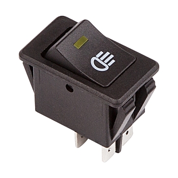 Выключатель клавишный 12В 35А (4с) ON-OFF с желтой LED-подсветкой REXANT