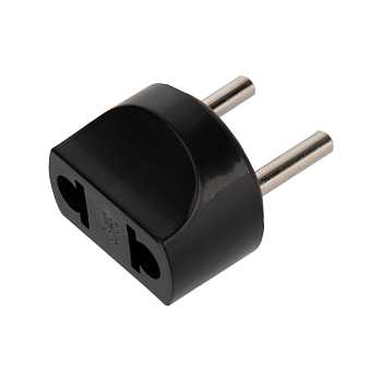 Адаптер сетевой (переходник) с Евро А/F на вилку С1 CEE 7/2 «Питер» 6А б/з черный PROconnect (пакет БОПП 1 шт/уп.)