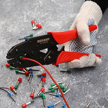 Кримпер HT-5-26TW для обжима двойных штыревых наконечников 2x(0,5-6,0)мм² REXANT