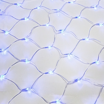Гирлянда сеть 1,8х1,5м, прозрачный ПВХ, 180 LED, Синий
