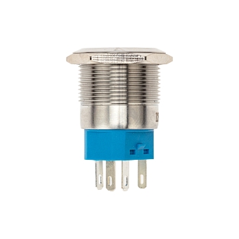 Кнопка антивандальная Ø 22 12В(LED) Б/Фикс (5с) OFF-(ON)/ON-(OFF) подсв./зеленая REXANT