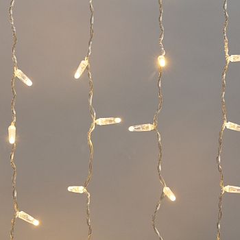 Гирлянда светодиодная Занавес 2х0,8м 160 LED ТЕПЛЫЙ БЕЛЫЙ прозрачный ПВХ IP65 постоянное свечение 230В нужен блок 303-500-1 NEON-NIGHT