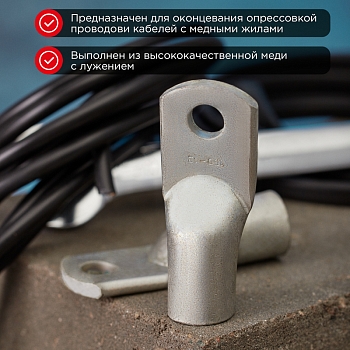 Наконечник ТМЛ 150–12–19 (150мм² - Ø12мм) ГОСТ 7386-80 (в упак. 25 шт.) REXANT