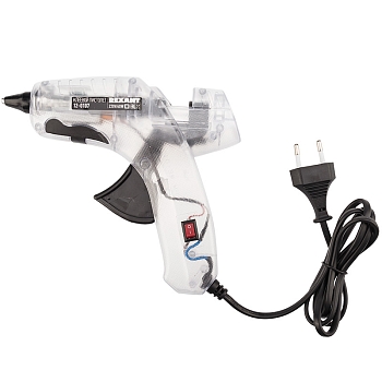 Пистолет клеевой, 60Вт, Ø11мм, ПРОЗРАЧНЫЙ корпус, с кнопкой, блистер REXANT