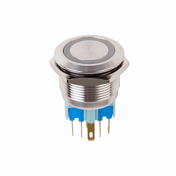 Кнопка  антивандальная Ø22 250В 5А Б/Фикс (6с) (ON)-OFF/(OFF)-ON подсв/красная (в упак. 1шт.) REXANT