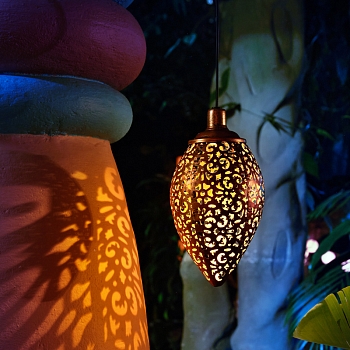 Светильник подвесной Фатих, 3000К, встроенный аккумулятор, солнечная панель, коллекция Стамбул REXANT