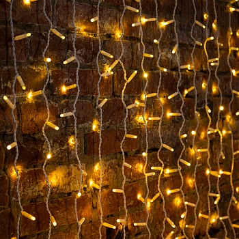 Гирлянда светодиодная Занавес 2х6м 768 LED ТЕПЛЫЙ БЕЛЫЙ белый ПВХ IP65 эффект мерцания 230В блок в комплекте NEON-NIGHT