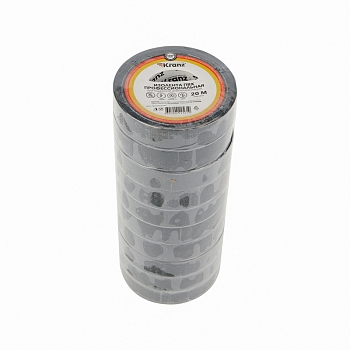 Изолента ПВХ профессиональная, 0,18х19мм, 20м, черная KRANZ