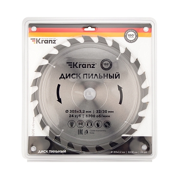 Диск пильный 305 мм х 24 зуб х 32/30 мм KRANZ
