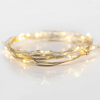 Гирлянда светодиодная Роса 2м, 20 LED, ТЕПЛЫЙ БЕЛЫЙ, IP20, 2хCR2032 в комплекте NEON-NIGHT