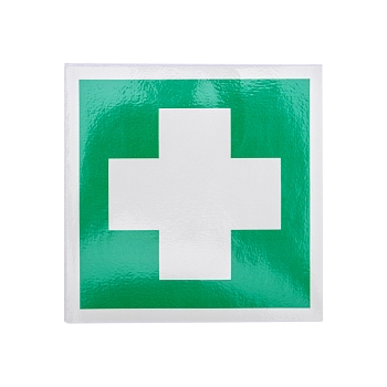 Наклейка знак медицинского  назначения "Аптечка первой медицинской помощи"100*100 мм Rexant