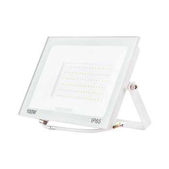 Прожектор светодиодный СДО 100Вт 8000Лм 6500K холодный свет, белый корпус REXANT