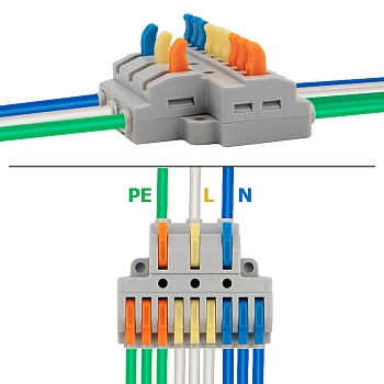 Клемма СМК 3х3 проходная разветвительная 3 полюса, с монтажной площадкой (1 ввод, 3 вывода на полюс) (50 шт./уп.) REXANT