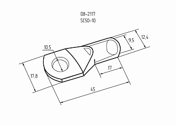 Наконечник кольцевой REXANT НК, ø10.5 мм, 50 мм² , ТМЛ (DIN) 50-10