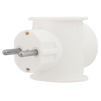 Набор тройников электрических универсальных 16А с/з, одно гнездо, белый (2 шт./уп.) REXANT