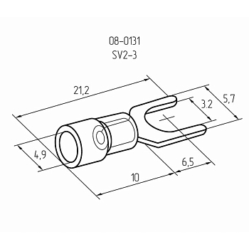 Наконечник вилочный изолированный 3.2 мм 1.5-2.5 мм² (НВи 2.5-3) синий REXANT