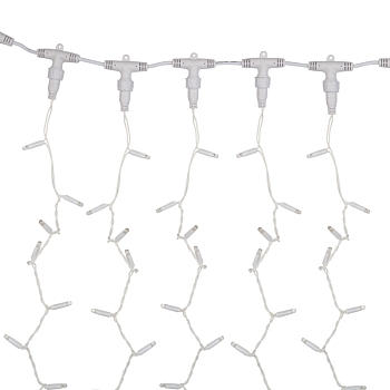 Гирлянда светодиодная Занавес 2х3м 600 LED БЕЛЫЙ белый ПВХ IP65 эффект мерцания 230В нужен блок 303-500-1 NEON-NIGHT