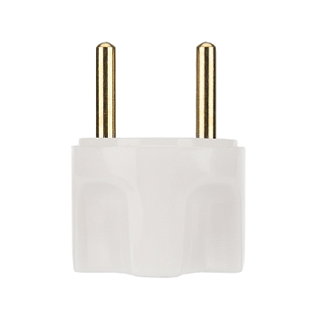 Адаптер сетевой (переходник) с Евро А/F на вилку С1 CEE 7/2 «Питер» 10А б/з белый PROconnect (пакет БОПП 1 шт/уп.)