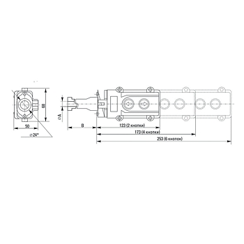 Пульт кнопочный ПK-6 на 6 кнопок IP54