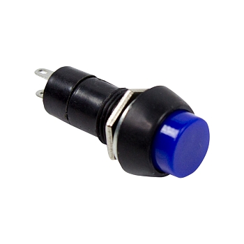 Выключатель-кнопка 250V 1 А (2с) OFF-(ON) Б/Фикс синяя (PBS-11В) REXANT
