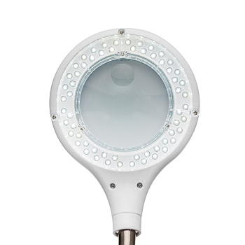 Лупа настольная 3D+12D с подсветкой 40 LED, прищепка, ø100мм, белая REXANT