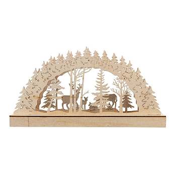 Деревянная фигурка с подсветкой Семейство оленей 30х5х15,7 см